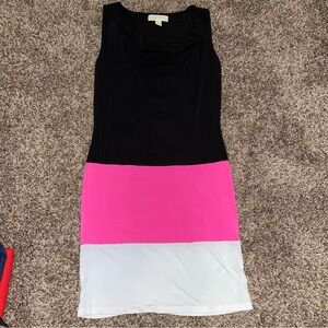 Michael Kors Pink White and Black Dress